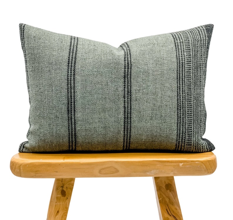 Lumbar Pillow Cover Indian Wool Pillow Cover Dark Green Wool Etsy