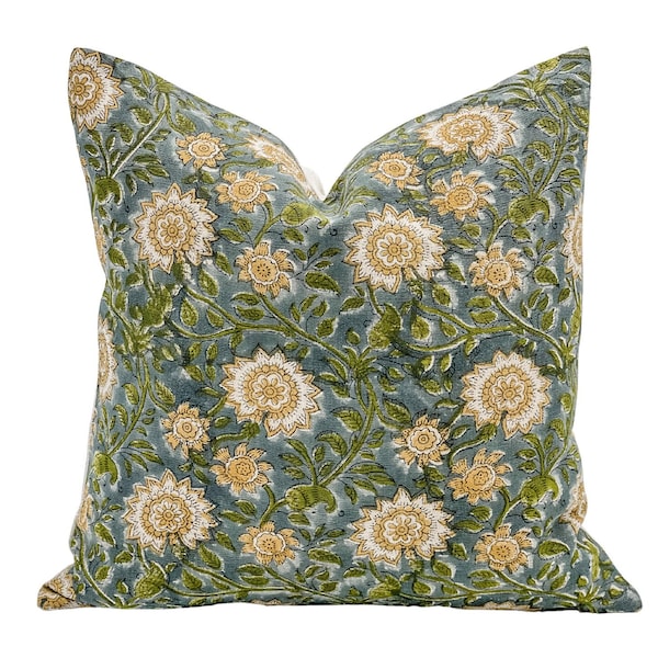 Blue Linen Pillow Etsy