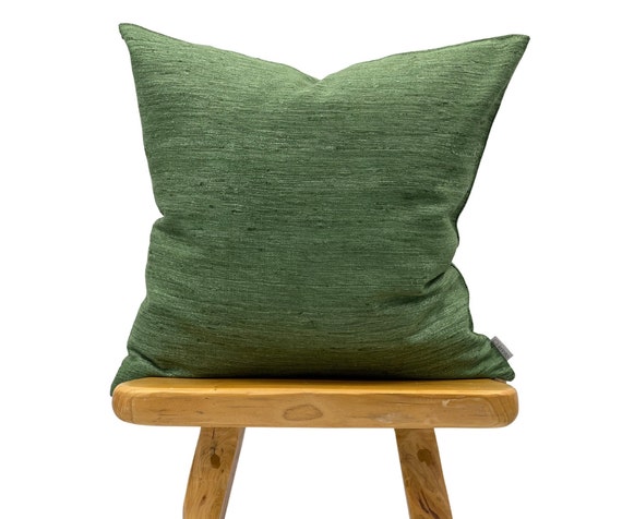 Krinto Rustic Solids in Sage Green Pillow cover, Sage Green Pillow, Modern Farmhouse Pillow, Designer High End Pillow, Handwoven Silk