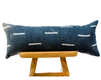 Extra Long Lumbar Pillow, African Pillow, Black Mudcloth Pillow, Bolster Pillow Cover 14x36, Sofa Cushion Throw Pillow, Farmhouse pillow