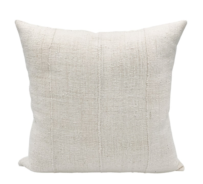 White Mudcloth Pillow Cover 22x22 White Pillow Farmhouse Etsy