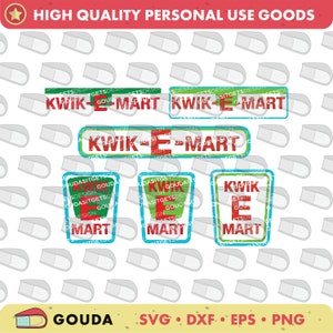 Kwik-E-Mart Logo Bundle - svg eps png dxf - Die Simpsons Basteldateien - 6 Designs