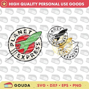 Planet Express Logos svg eps dxf png - Futurama Craft Files - conjunto de quatro designs