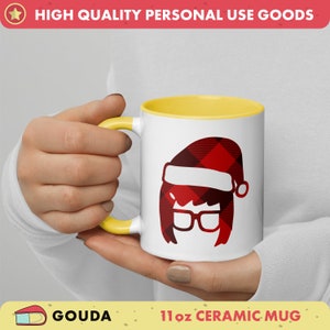 Tina Belcher Christmas Mug - Bob&#39;s Burgers Ceramic Color Coffee Mug - 6 Colors to Choose From - Double-Sided Print