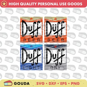 Duff Beer Logo Bundle - svg eps png dxf - The Simpsons Crafting Files