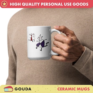 Mug blanc brillant Worker and Parasite des Simpsons - 11 oz et 15 oz - Krusty the Klown Cartoon Cup