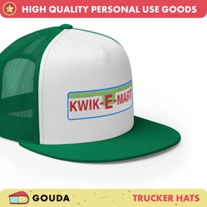 Boné Kwik-E-Mart Trucker – Chapéu bordado Simpsons – Várias cores disponíveis – Item físico