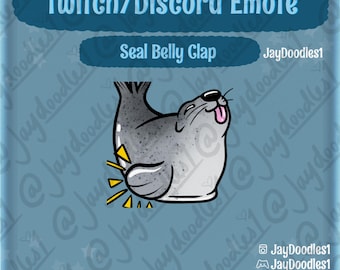 Twitch、Discord、YouTube 用の Seal Belly Clap エモート (即時ダウンロード)