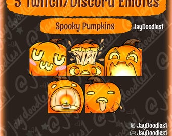 Spooky Halloween Pumpkin Emotes Pack for Twitch/Discord/YouTube (Instant Download)