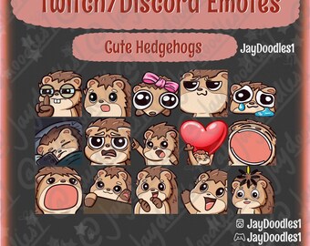 15 Hedgehog Emote-startpakket voor Twitch/YouTube/Discord, direct downloaden