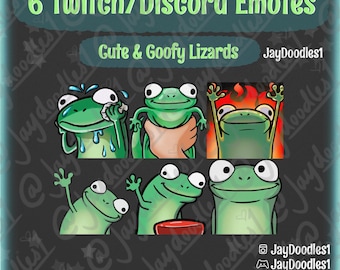6 Goofy Lizard-emotepacks voor Twitch/YouTube/Discord, direct downloaden