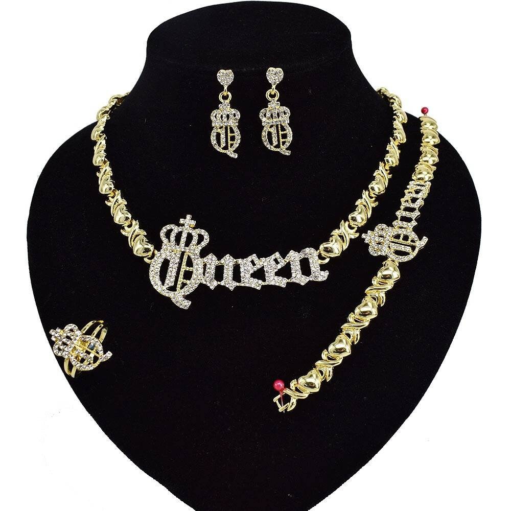 HUGS & KISSES xo set queen 18k Layered real gold filled necklace brac…