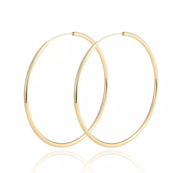 18k Layered real gold filled endless Round hoop earring #18