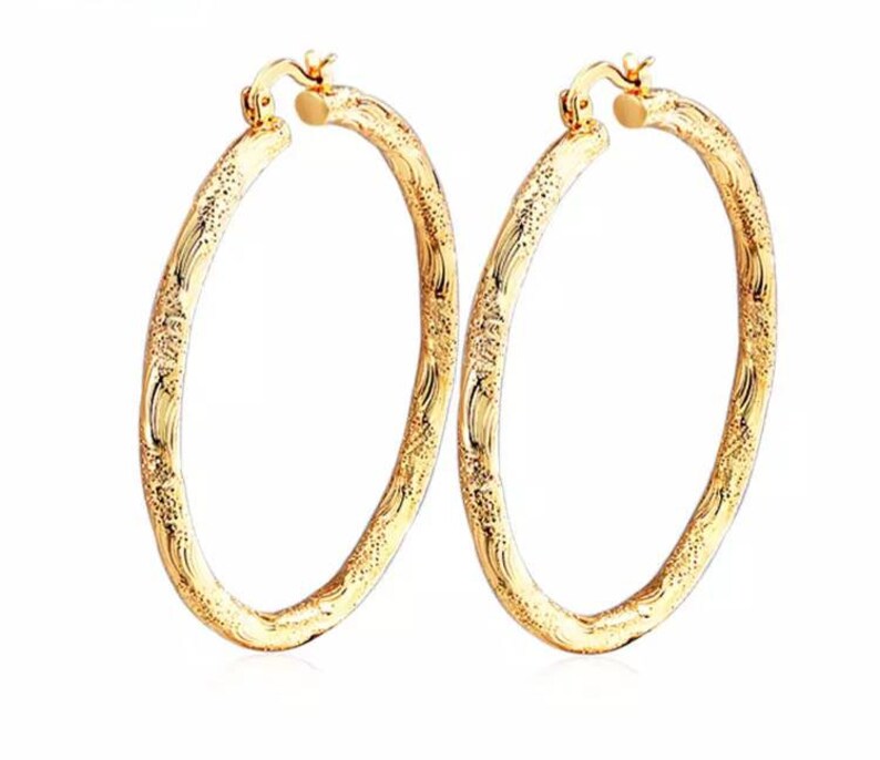 18k Layered Real Gold Filled Round Hoop Earring 13 Etsy