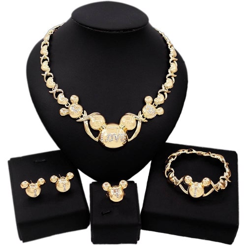 HUGS & KISSES Teddy Bear Set Necklace bracelet Earrings Ring