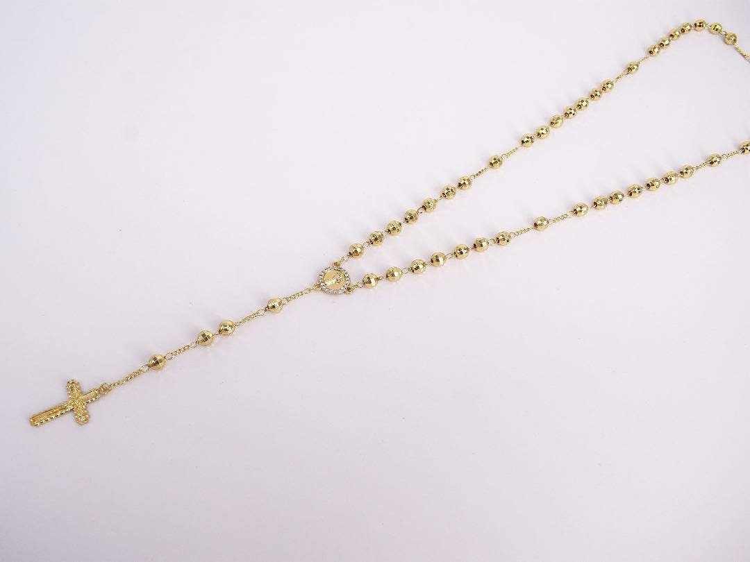 18k Layered Real Gold Filled Rosary Necklace 2 - Etsy