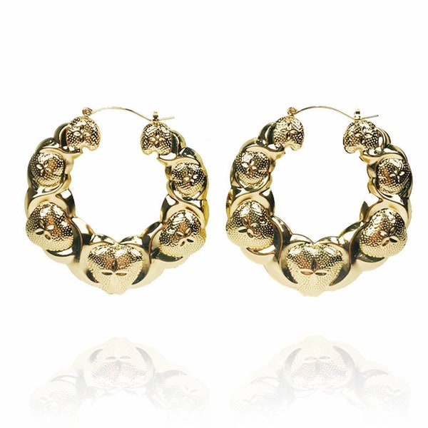 HUGS & KISSES x and hearts hoop earring 18k Layered real gold filled #10