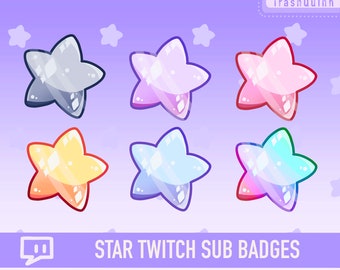 Cute Star Sub / Bit Badges For Twitch