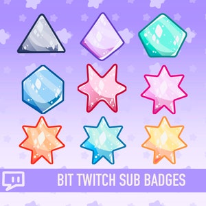 Cute Bit Themed Sub / Bit Badges for Twitch & Discord