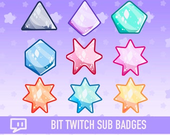 Cute Bit Themed Sub / Bit Badges for Twitch & Discord