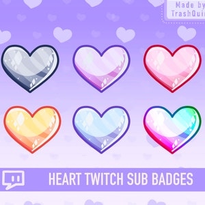 Cute Heart Sub / Bit Badges for Twitch & Discord