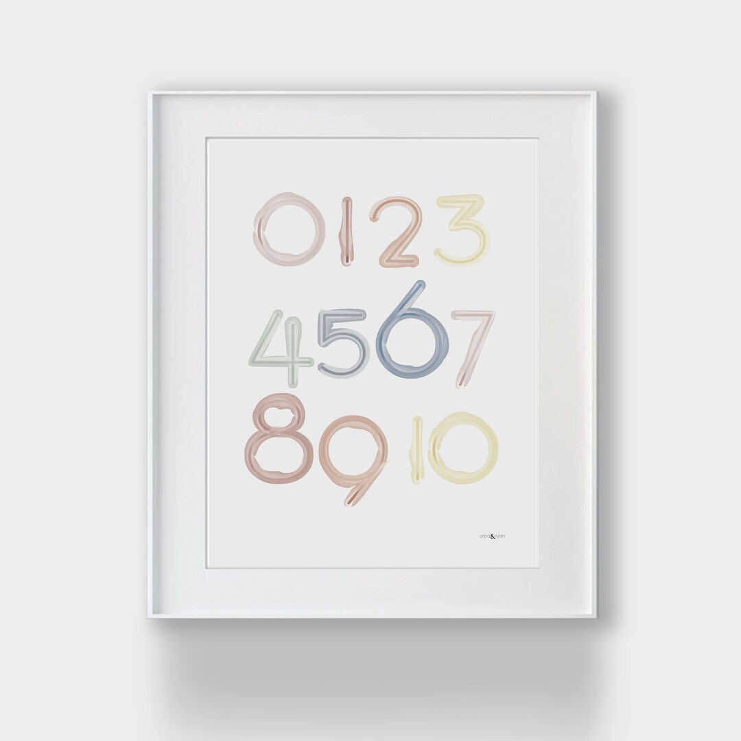 Numbers - Muted Rainbow - Etsy