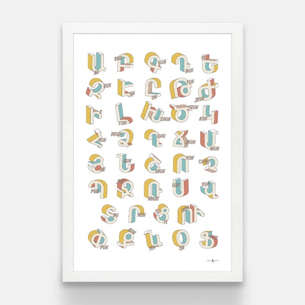 Milena With Pronunciations - Armenian Alphabet Print