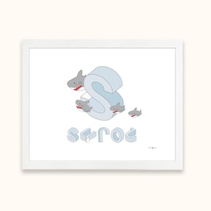 Taron the Shark - Armenian Name Art Personalized