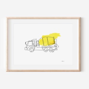 Concrete Mixer Truck - Line Art