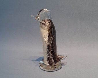 Glass figurine penguin with beautiful color inclusions