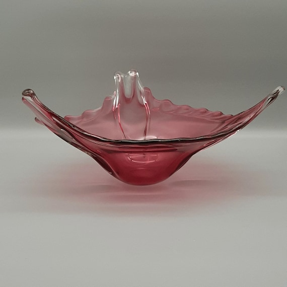 Murano XXL Fruit Bowl Formia Pink / Purple 60s Midcentury Design