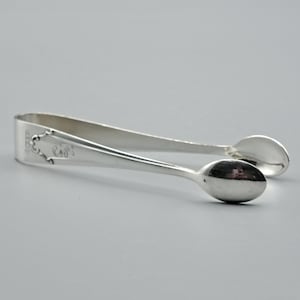 Georg Schreiter Lübeck sugar tongs silver plated 90 from the 50s with monogram HS