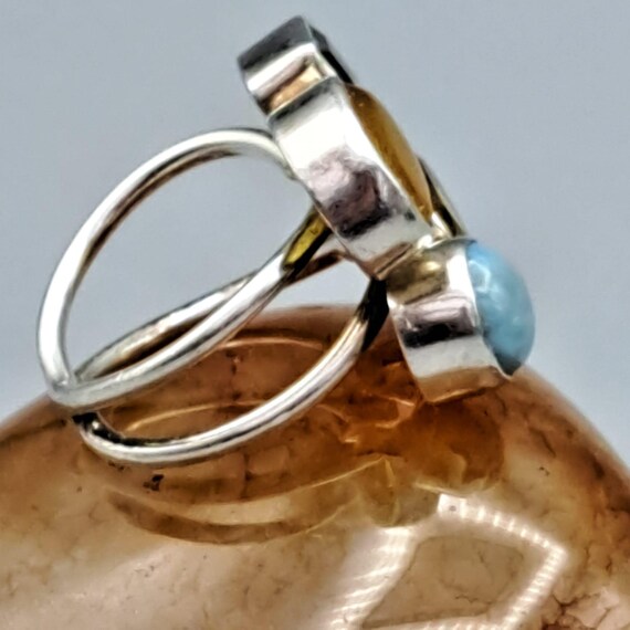 Statement ring silver 925 with 4 different stones… - image 2