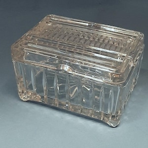 Vintage Crystal Ashtray / Cigarette Chest Belgium Midcentury