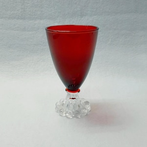 Midcentury Anchor Hocking Royal Ruby Wine Glass USA 70s