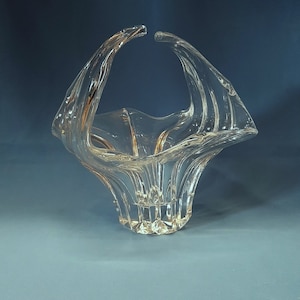 Bayel France Large Crystal Bonboniere Fruit Basket MidCentury