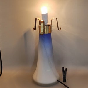 Vintage Beautiful lamp base blue glass around 1975 to 1985