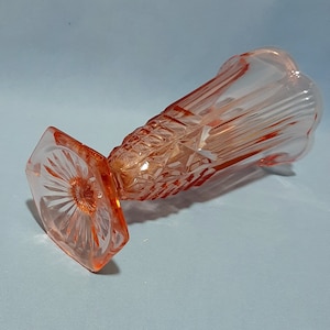 Walther and Son Pressed Glass Vase Trumpet Shape Rosalinglas Art Deco