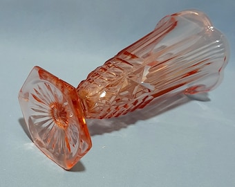 Walther and Son Pressed Glass Vase Trumpet Shape Rosalinglas Art Deco