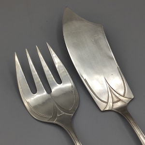 Vintage Zwilling Fischvorlege Besteck um 1920 versilbert 90