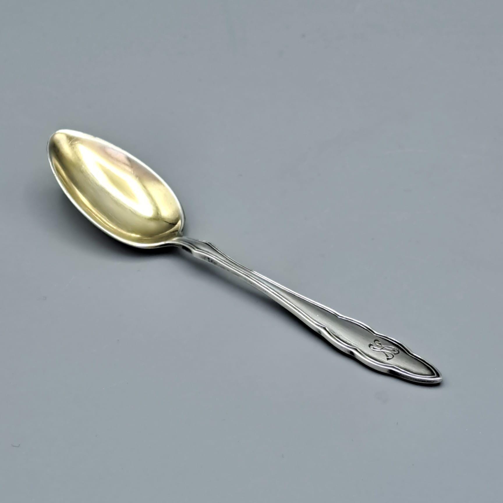 Wellner Chippendale Mocha Spoon, Silver 90 With Gold-plated Scoop