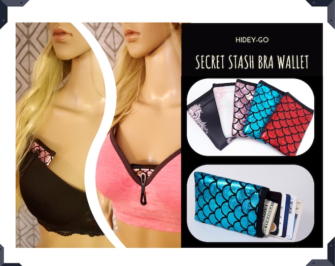 Secret Stash Undercover Bra Wallet Miniature Travel Wallet for Her With RFID Mirror Card Etsy