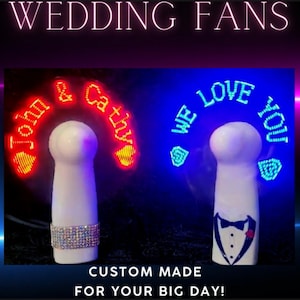Custom Wedding LED Fans Rechargeable
