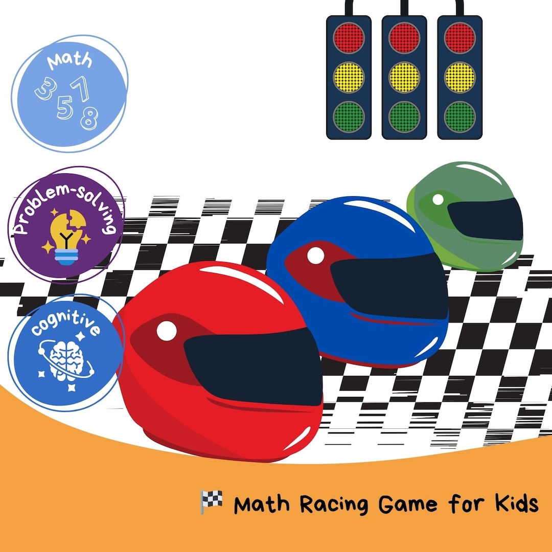 Sorting Math Racer Elephant Printable Math Racing Game | Addition & Number Recognition Activity for ...