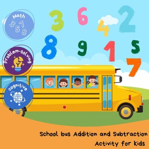 School Bus Math Game: Printable Addition & Subtraction Activity (PDF Download