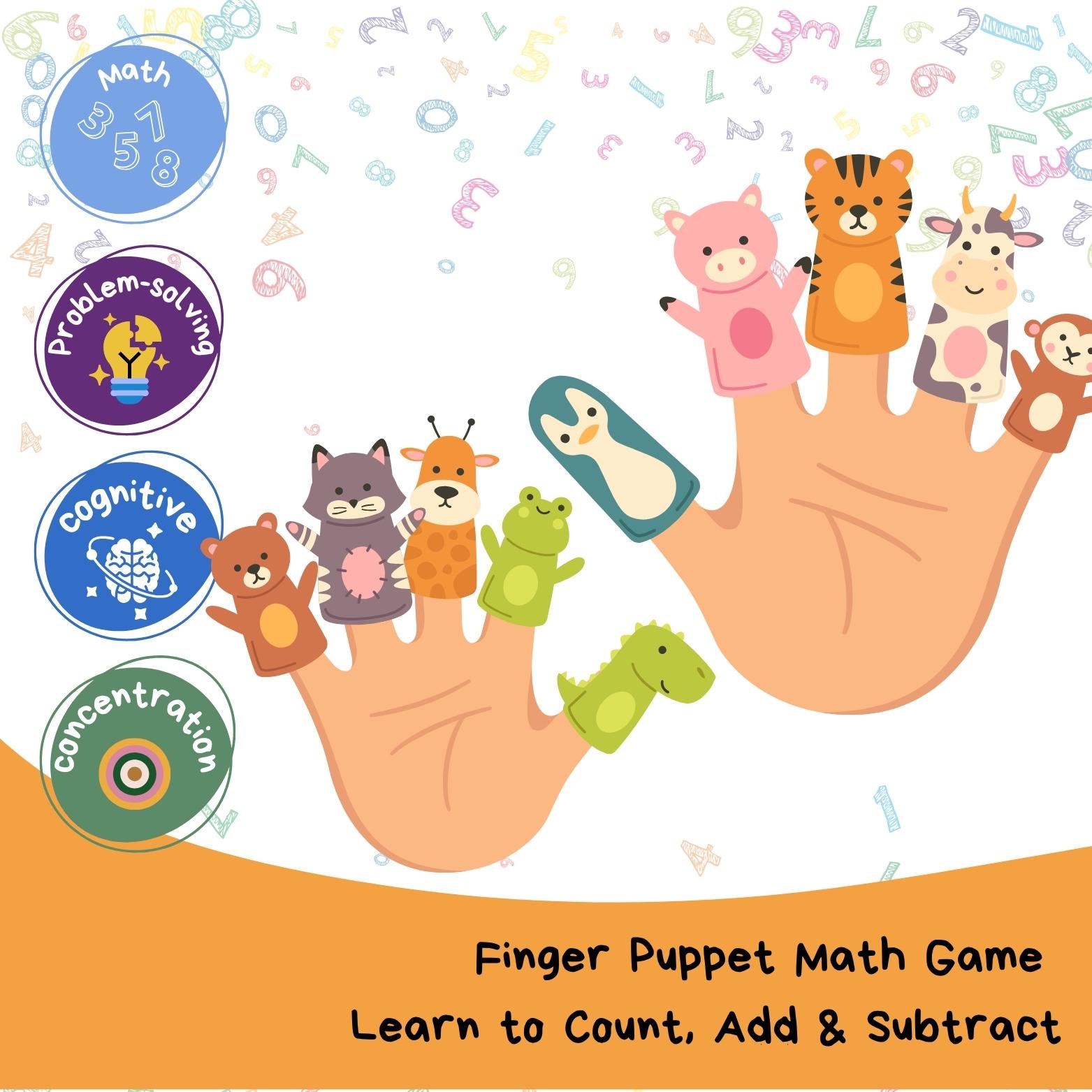 Finger Puppet Math Game | Preschool Counting, Addition (PDF Pattern) - Etsy