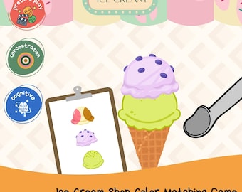 Eiscreme Farbzuordnungsspiel | Pretend Play druckbare (digitaler Download)