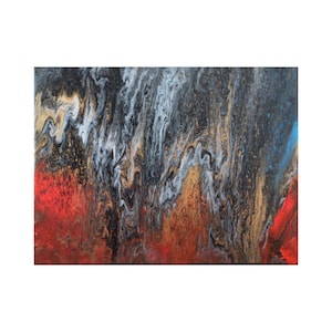 Original abstract painting. Hand-painted painting on canvas. True contemporary art modern interior décor. INFERNO [40x30]