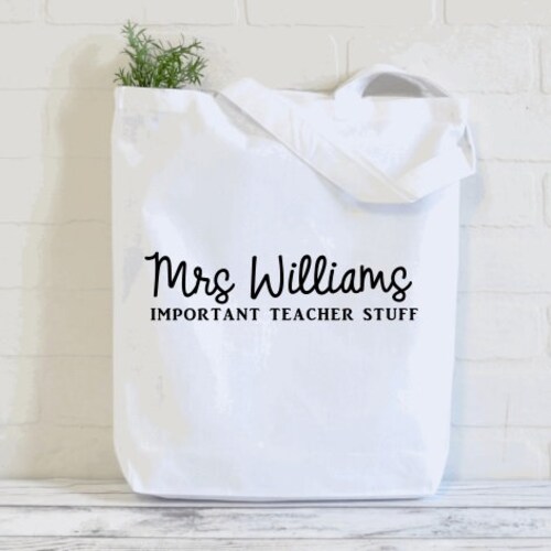 Personalised Teacher Tote Bag Teachers Name Teachers Etsy