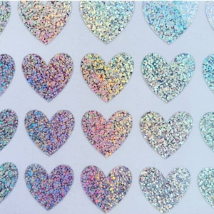 Glitter Heart Stickers, Heart Shape Stickers, Heart Sticker